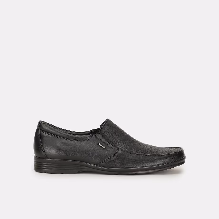 Bata black formal slip-on shoes for men